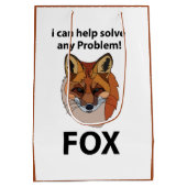 Fox Ik kan elk probleem helpen oplossen Funny Fox Medium Cadeauzakje (Achterkant)
