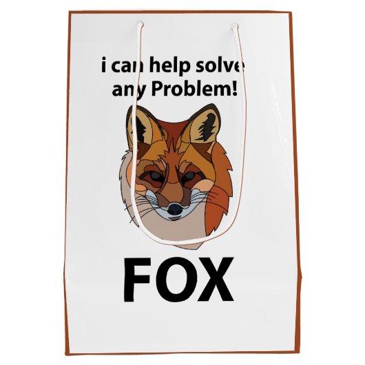 Fox Ik kan elk probleem helpen oplossen Funny Fox Medium Cadeauzakje (Achterkant)