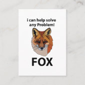 Fox Ik kan elk probleem helpen oplossen Funny Fox Visitekaartje (Voorkant)