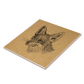  Fox Illustratie Antiek Animal Art Brown Tegeltje (Zijkant)