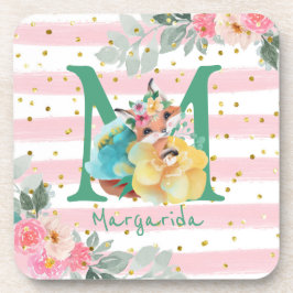 Fox Illustration moeder to be of a Baby Girl Bier Onderzetter
