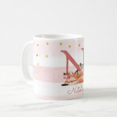 Fox Illustration moeder to be of a Baby Girl Koffiemok (Voorkant links)