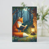 Fox in a Magical Forest Library Bedankkaart (Staand voorkant)