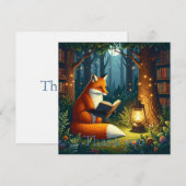 Fox in a Magical Forest Library Bedankkaart (Voorkant / Achterkant)