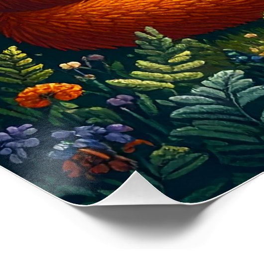 Fox in a Magical Forest Library Perfect Poster (Hoek)