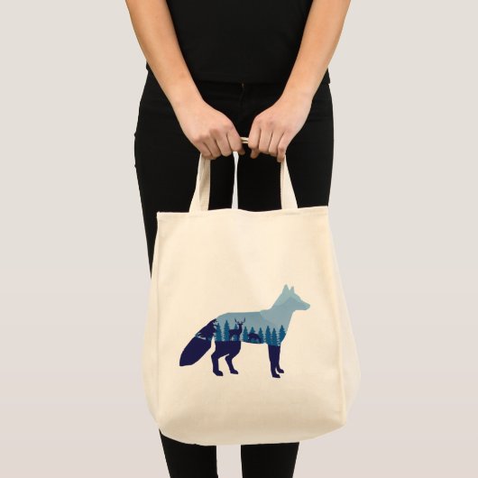 Fox in bergachtig bos tote bag (Voorkant (product))