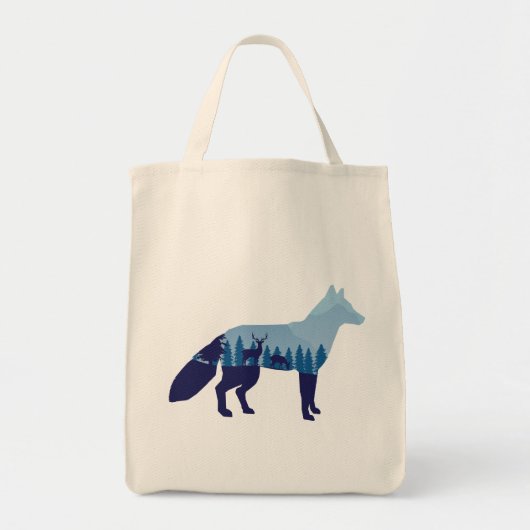 Fox in bergachtig bos tote bag (Voorkant)