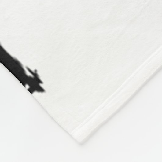 Fox in Birch Tree Forest Black Silhouette Fleece Deken (Hoek)