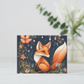 Fox in bloei briefkaart (Staand voorkant)