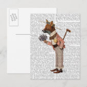 Fox in Boater Briefkaart (Voorkant / Achterkant)