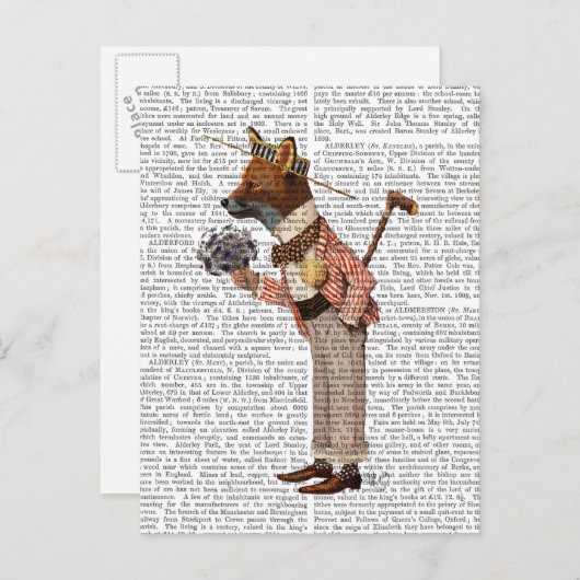 Fox in Boater Briefkaart (Voorkant / Achterkant)