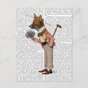 Fox in Boater Briefkaart