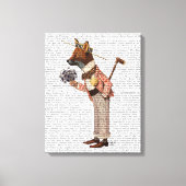 Fox in Boater Canvas Afdruk (Voorkant)