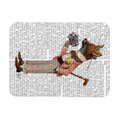 Fox in Boater Magneet (Horizontaal)