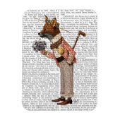 Fox in Boater Magneet (Verticaal)
