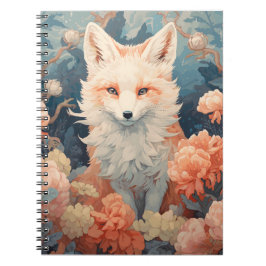 Fox in bos Mooie bloemenvos Notitieboek