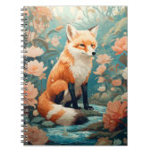 Fox in bos Mooie bloemenvos Notitieboek (Voorkant)
