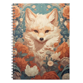 Fox in bos Mooie bloemenvos Notitieboek