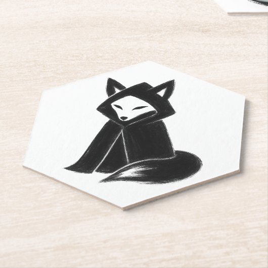 Fox in Cloak: een mysterieus dier op papier Onderz Kartonnen Onderzetters (Schuin)