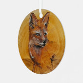 Fox in de Bossen Metalen Ornament (Voorkant links)