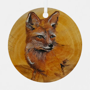 Fox in de Bossen Metalen Ornament