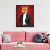 Fox in de Eeuwige Suit, portret Canvas Afdruk (Insitu (Woonkamer))