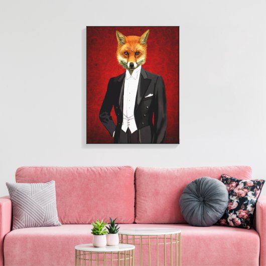 Fox in de Eeuwige Suit, portret Canvas Afdruk (Insitu (Woonkamer))