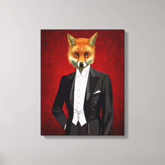 Fox in de Eeuwige Suit, portret Canvas Afdruk (Voorkant)