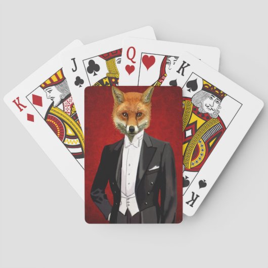 Fox in de Eeuwige Suit, portret Pokerkaarten (Achterkant)