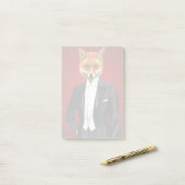 Fox in de Eeuwige Suit, portret Post-it® Notes (Op bureau)