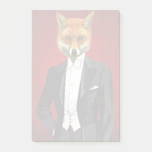 Fox in de Eeuwige Suit, portret Post-it® Notes (Voorkant)