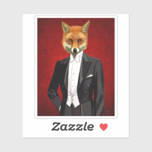 Fox in de Eeuwige Suit, portret Sticker (Vel)