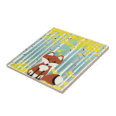 Fox in de Herfst Birches Tegeltje (Zijkant)