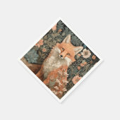 Fox in de herfsttuin William Morris Style Servet (Hoek)