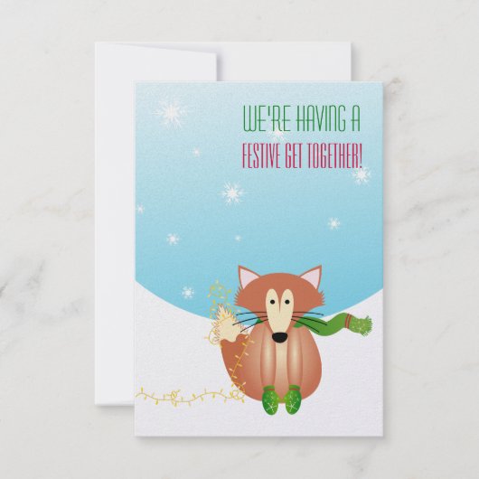 Fox in de uitnodiging van Mittens (Voorkant)