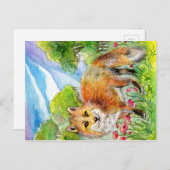 Fox in de vallei briefkaart (Voorkant / Achterkant)