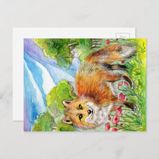 Fox in de vallei briefkaart (Voorkant / Achterkant)