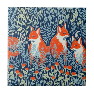 Fox in de weide keramische Tegel Tegeltje