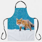 Fox in de winter. Rode vos, Vulpes vulpes, sluipsc Schort (Voorkant)