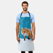 Fox in de winter. Rode vos, Vulpes vulpes, sluipsc Schort (Gedragen)