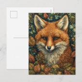 Fox in dromerige en grillige herfstbos feestdagenkaart (Voorkant / Achterkant)