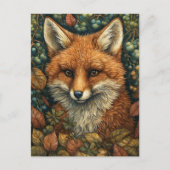 Fox in dromerige en grillige herfstbos feestdagenkaart (Voorkant)