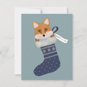 Fox in een kerststop feestdagenkaart