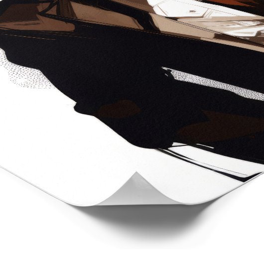 Fox in een stijlvol pak - eigenzinnige eenlijnse Poster (Hoek)