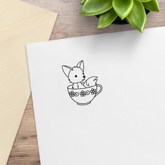 Fox in een Teacup 2 Rubberstempel