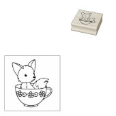Fox in een Teacup Rubberstempel (Gestempeld)