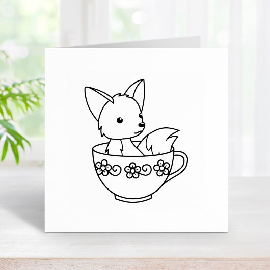 Fox in een Teacup Rubberstempel