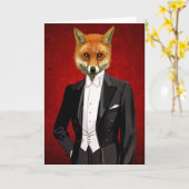 Fox in Evening Suit, portret Kaart (Gele Bloem)
