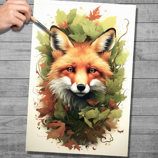 Fox in Foliage 2 Decoupage papier