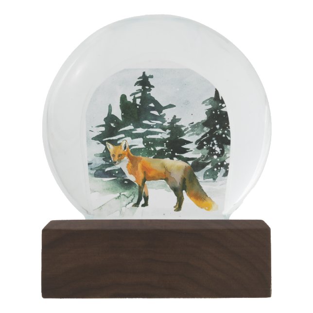 Fox in Forest Snowglobe Sneeuwbol (Voorkant)